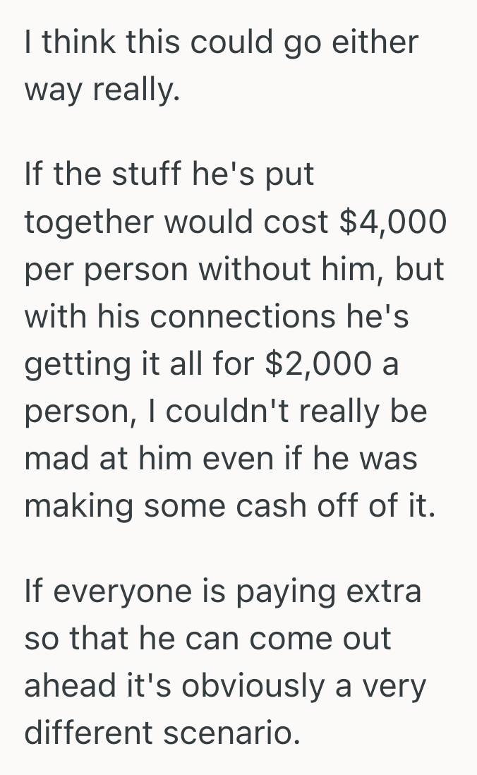Screenshot 2025 03 18 at 4.32.50 PM A Groomsman Cashed In On His Friends Bachelor Trip, So One Guest Debated Calling Him Out And Skipping the Party